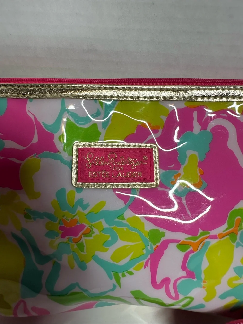 Lilly Pulitzer Floral Patent Cosmetic Pouch Set - Pink, Green & Blue
